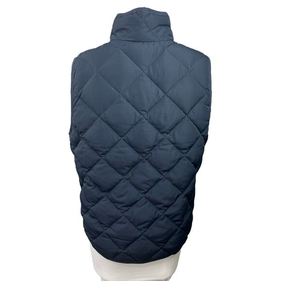 J.Crew Women's Blue Down Fill Quilted High Neck Sleeveless Vest Puffer Jacket M - Picture 2 of 3